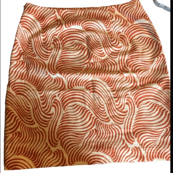Ann Taylor burnt orange Swirl wave mod Print Mini - Picture 5 of 11